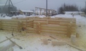 Изготовление двухэтажной бани со сруба из зимнего кругляка  24 диаметра. Архангельская область.