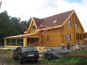 Отделка терассы бревенчатого дома в Серпуховском районе, коттеджный поселок "Волшебная страна"