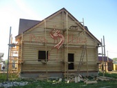 Обработка сруба деревянного дома отбеливающим составом г. Серпухов в Подмосковье