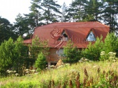 Рубленый, уникальный кедровый дом с крышей из черепицы в Велегож парке, Заокский район.