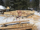 Строительство деревянного дома из зимнего леса на фундаменте в Московской области, Чехов.