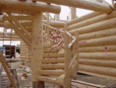 Винтовая, рубленная лестница из бревен