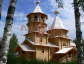 Строительство церкви из бревна в Архангельской области. 