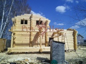 Изготовление двухэтажной бани с террасой из северной сосны 24-26. Тульская область.