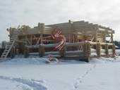 Зимний сруб дома из северного бревна. Калужская область г. Боровск